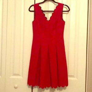 Banana Republic Scallop Red Dress